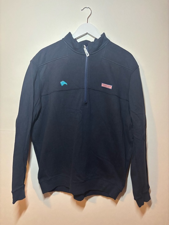 Vineyard Vines Other - Vineyard Vines Collegiate Navy Quarter-Zip Sweatshirt with Teal Bison (NDSU)